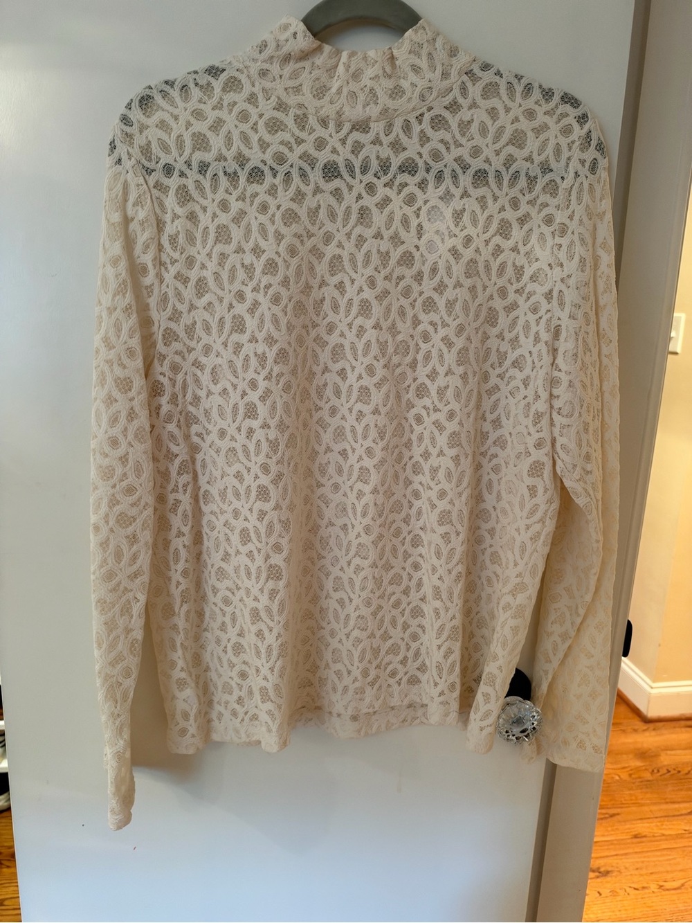 LOFT Cream Lace Turtleneck Sweater